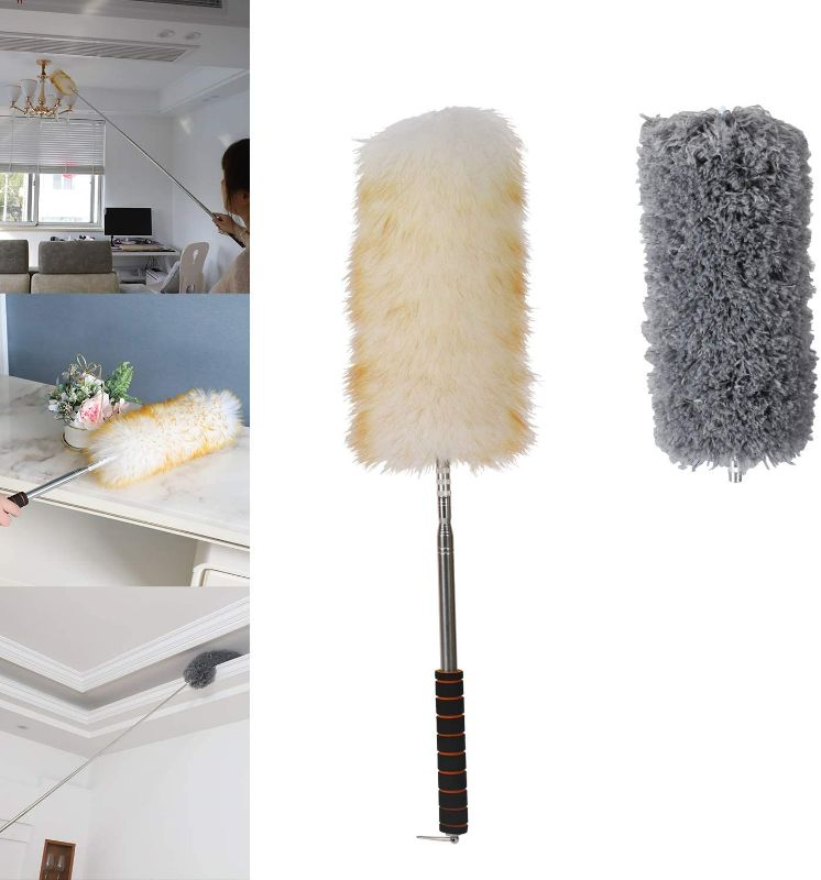 Photo 1 of Midoneat Lambswool Duster with Extra Flexible Microfiber Head,Long Reach/Extendable Duster   for Cleaning High Ceiling Fan, Interior Roof, Cobweb, Keyboard, Furniture NEW