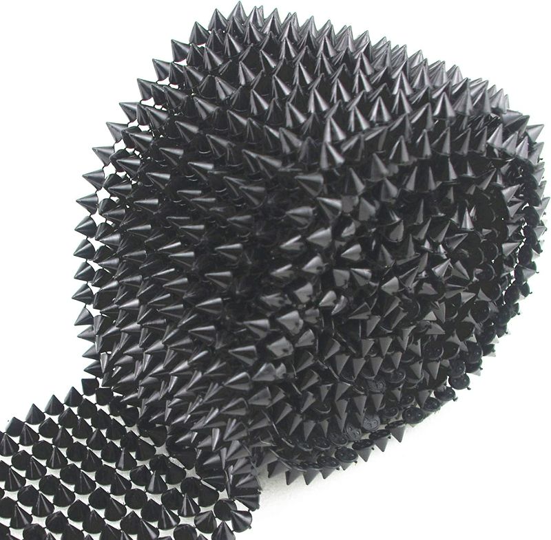 Photo 1 of AEAOA 1 Yard Sew Stitch On Spike Stud Cone Flatback Punk Rock Trim mesh Bead Craft (Black) NEW