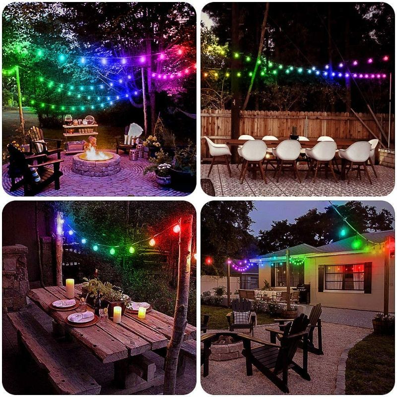 Photo 2 of ELlight Outdoor String Lights 39ft 100LED, Dream Color Christmas Lights with APP, Waterproof Color Changing LED String Lights for Wedding Party NEW
