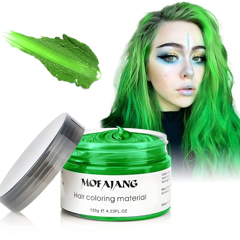 Photo 1 of 3 Pack Green Temporary Hair Dye Wax Natural Instant Hair Color Wax Pomades 4.23 oz, Hair Styling Clay for Party, Cosplay, Halloween, Christmas NEW 