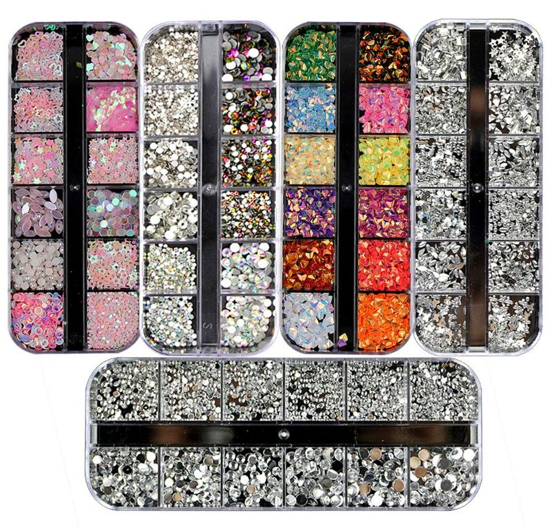 Photo 1 of Ranvi 3000 Pieces Nail Rhinestone Horse Eye Diamond Drop Shaped Diamond Multicolor Suitable for Nail Art DIY Crafts Phone Clothes Shoes(5 Boxes) NEW