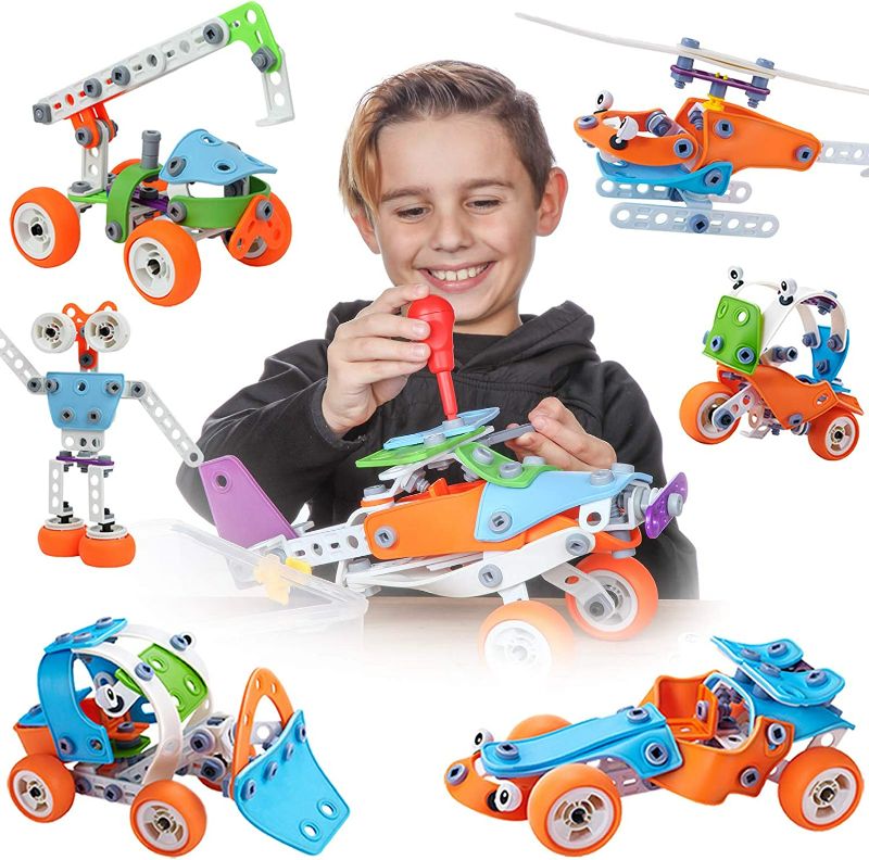 Photo 1 of Toy Pal STEM Toys for 6-8 Year Old Boys Girls | 5 in 1 Engineering Building Set | 132 Pc Educational Construction Building Toy for Boys Age 6-8 | Fun Birthday Gift NEW 