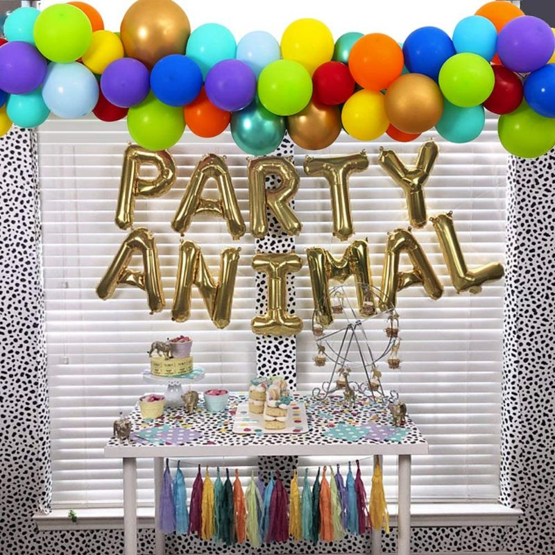 Photo 1 of (4 Pack) 40 Inch Silver Large Numbers Balloons 0-9, Number 4 Digit 4 Helium Balloons, Foil Mylar Big Number Balloons for Birthday Party Anniversary Supplies Decorations, Carnival Circus Balloon Garland Arch Kit DIY (5 Ft - 25 Ft), Includes EVERYTHING That