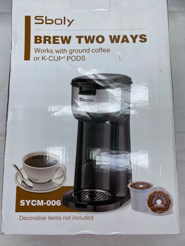 Photo 2 of Single Serve Coffee Maker Brewer for K-Cup Pod & Ground Coffee, Single Cup Thermal Drip Instant Coffee Machine  Brew Strength Control NEW 
