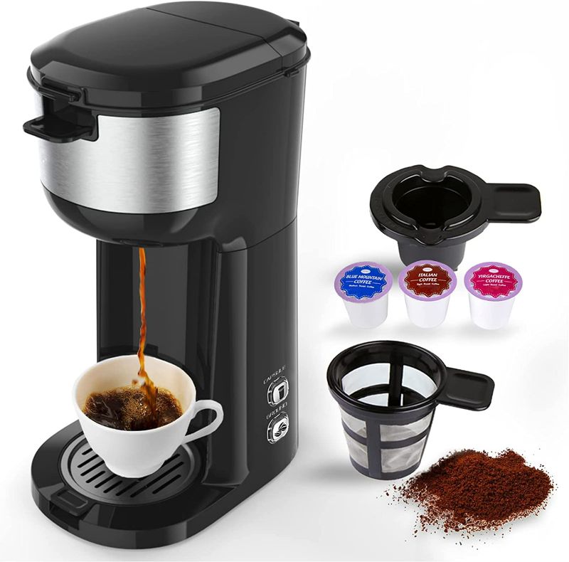 Photo 1 of Single Serve Coffee Maker Brewer for K-Cup Pod & Ground Coffee, Single Cup Thermal Drip Instant Coffee Machine  Brew Strength Control NEW 