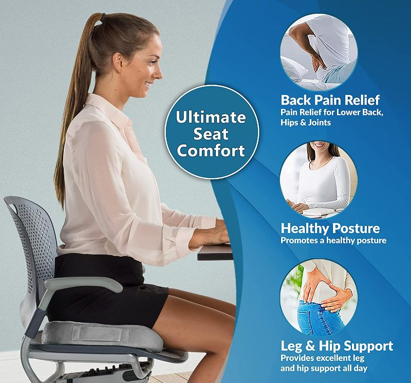 Photo 2 of Gel Enhanced Seat Cushion – Non-Slip Orthopedic Gel & Memory Foam Coccyx Cushion for Tailbone Pain – Office Chair Car Seat Cushion – Sciatica & Back Pain Relief NEW 