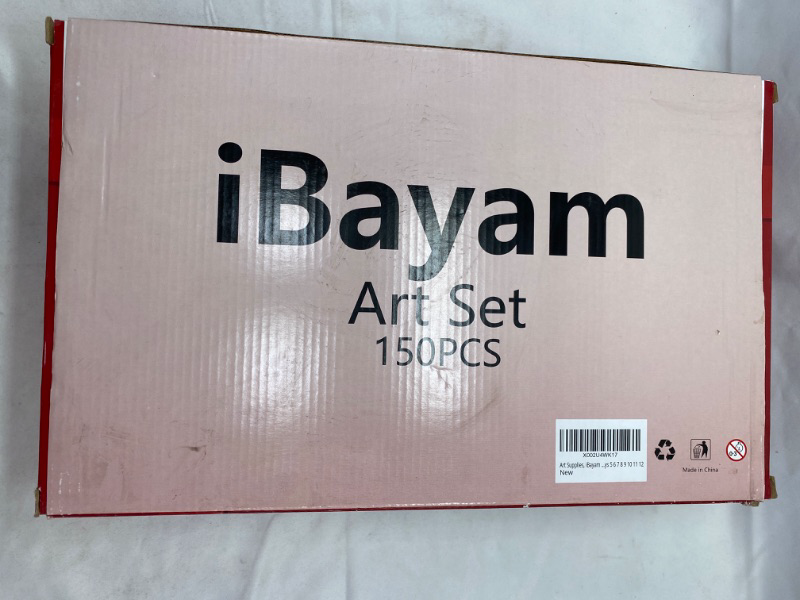 Photo 2 of iBayam Art Supplies, 150-Pack Deluxe Wooden Art Set Crafts Drawing Painting Kit with 1 Coloring Book, 2 Sketch Pads, Creative Gift Box for Adults Artist Beginners Kids Girls Boys NEW 