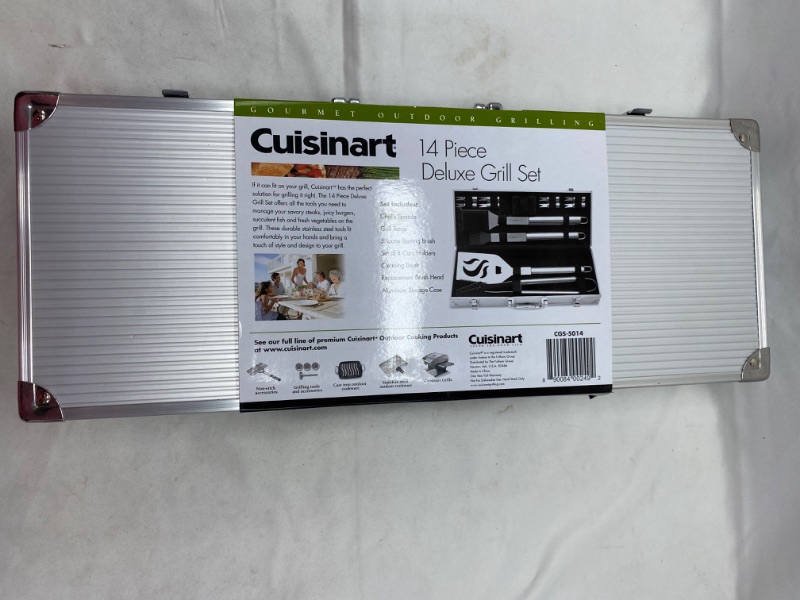 Photo 2 of Cuisinart CGS-5014 Deluxe Grill Set, 14-Piece, Stainless Steel & CNW-328 11-Inch, Non-Stick Grill Wok, 11 x 11 NEW 