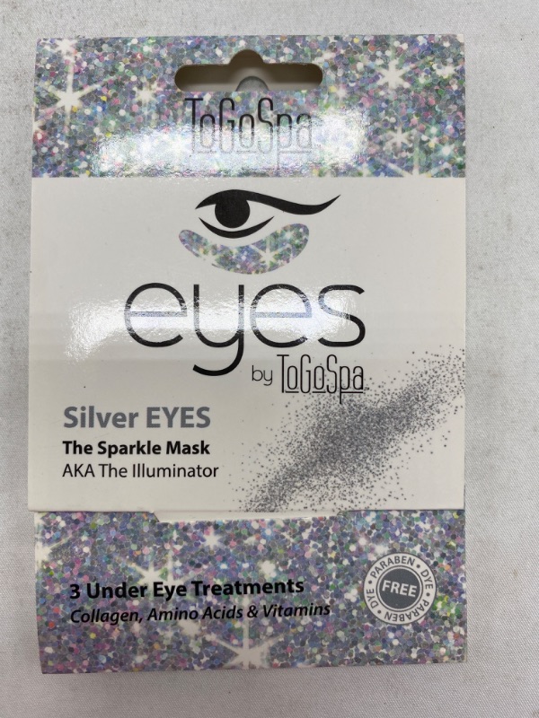 Photo 2 of ToGoSpa Golden EYES |Silver Eyes Sparkle  Mask Premium Clean Anti-Aging Gel Masks with Collagen,Amino Acid, Vitamins – 3 Pack  NEW 