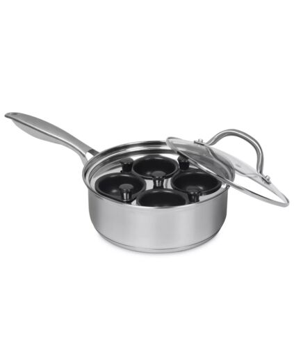 Photo 2 of Stainless Steel Sedona Pro 7-Pc. Egg Poacher Set - Silver. Poach the perfect egg for breakfast or brunch with the Sedona Pro Egg Poacher. This versatile 7-piece set can also be used for cooking dim sum or as a small covered sauté pan, skillet or fry pan. 