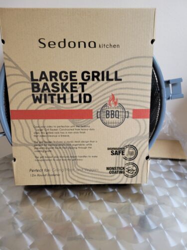 Photo 2 of SEDONA Large-sized Nonstick Grill Basket With Lid. 12in round diameter. Nonstick coating. Dishwasher Safe.
