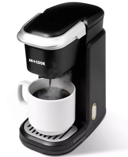Photo 3 of Art & Cook G10178 Black Single Serve K-Cup Pod Coffee Maker 10 Oz. Quickly brew a 10-oz. cuppa with this single-serve coffee maker from Art & Cook. Compatible with K-Cups or your own favorite ground blend, it features a convenient one-touch control system