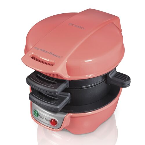 Photo 2 of Hamilton Beach Breakfast Sandwich Maker Coral. Forget the fast food drive-through and frozen food section. With the Hamilton Beach Breakfast Sandwich Maker in Black, you can create a hot, homemade breakfast, lunch or dinner sandwich in minutes using your 