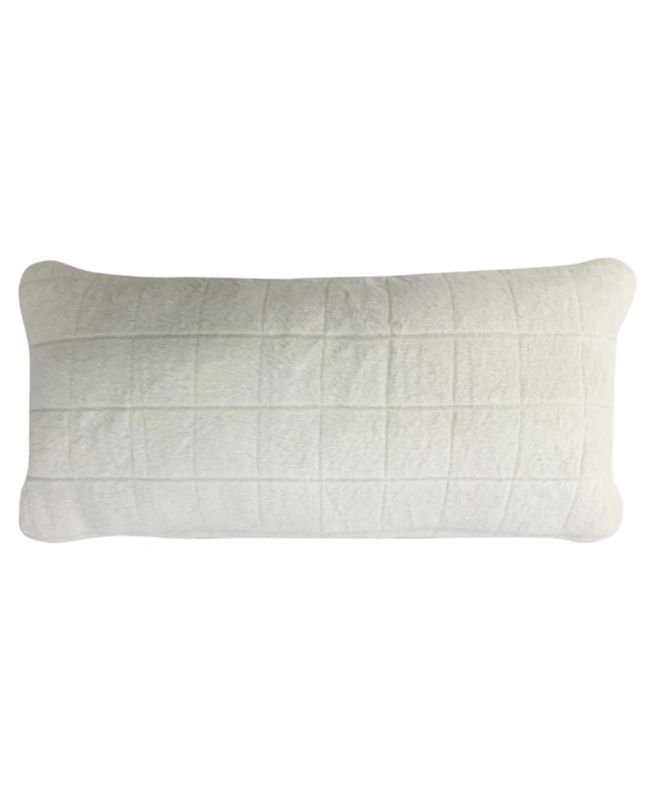Photo 1 of TRULY SOFT Windowpane Lumbar Decorative Pillow, 14" X 30" In White