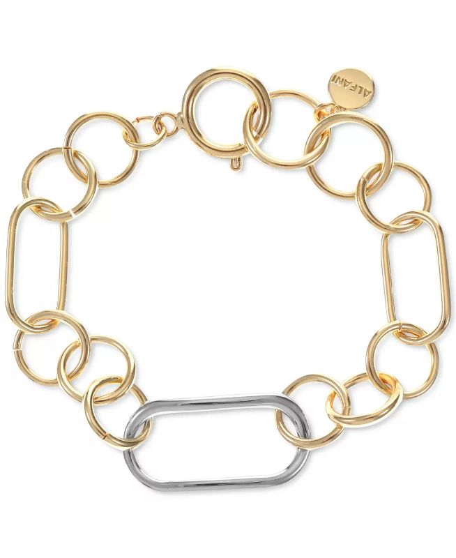 Photo 1 of Alfani Two-Tone Geometric Link Bracelet, Created for Macy's