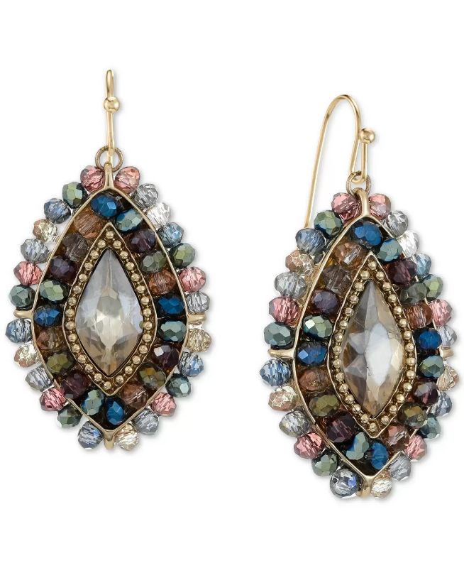 Photo 1 of Style & Co Bead & Stone Drop Earrings, Created for Macy's