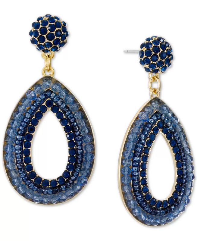 Photo 1 of Inc International Concepts Gold-Tone Pave & Bead Drop Earrings, Created for Macys