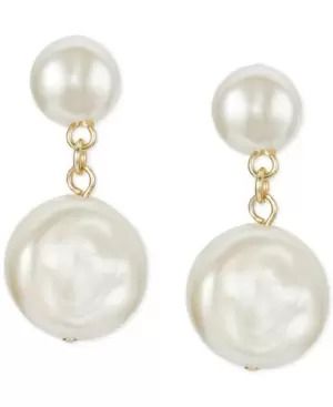 Photo 1 of Charter Club Gold-Tone Mother-of-Pearl Coin Drop Earrings, Created for Macy's