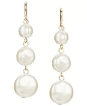 Photo 1 of Charter Club Gold-Tone Mother-of-Pearl Coin Triple Drop Earrings, Created for Macy's