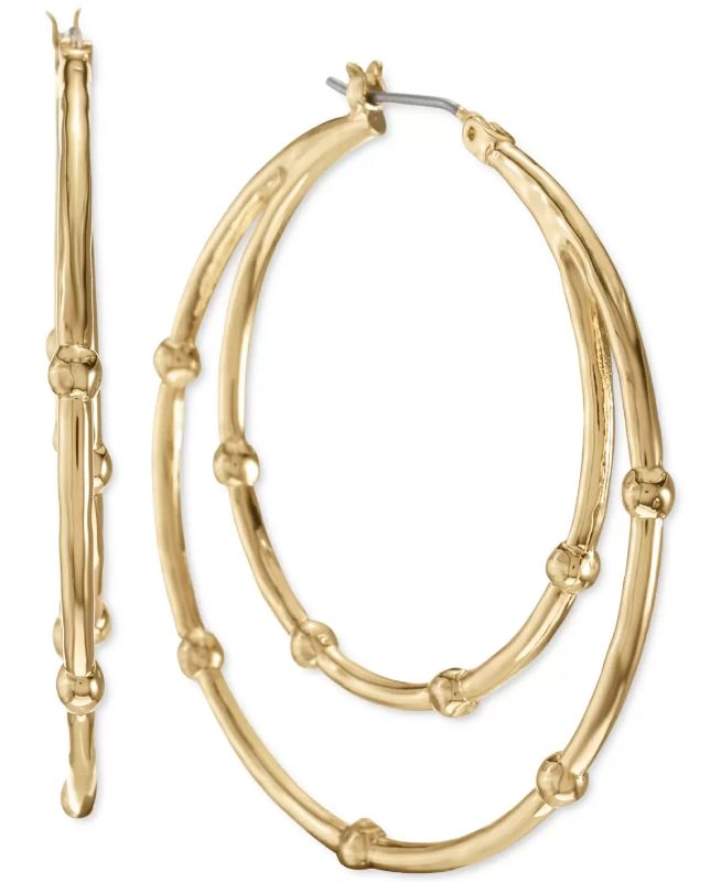 Photo 1 of Style & Co Gold-Tone Double-Row Hoop Earrings, Created for Macy's