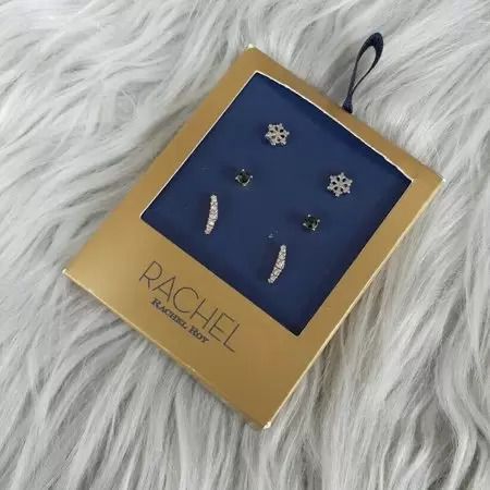 Photo 1 of RACHEL Roy Stud FASHION Holiday Winter Snow Earrings 3 Pair Set