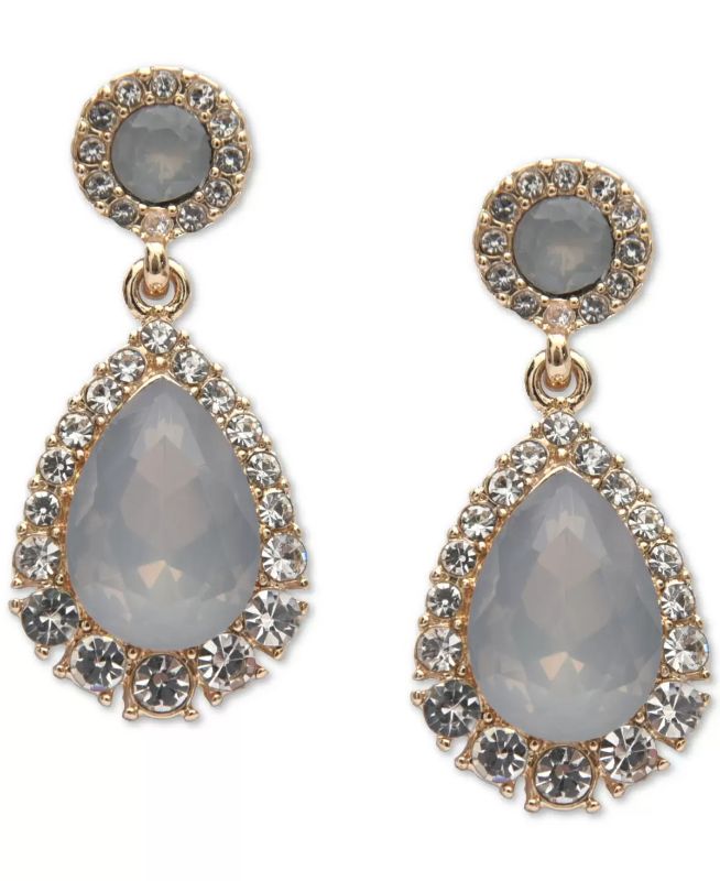 Photo 1 of Charter Club Pave & Stone Drop Earrings, Created for Macy's