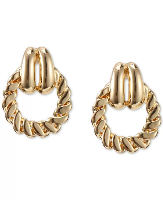 Photo 1 of Charter Club Double Loop Doorknocker Drop Earrings, Created for Macy's