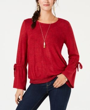 Photo 1 of SIZE S  Style & Co Tie-Sleeve Top, Created for Macy's