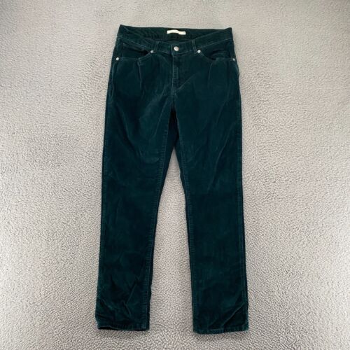 Photo 1 of SIZE W27 L30 Levi's Pants Women's Classic Straight Corduroy Green Ribbed Stretch
