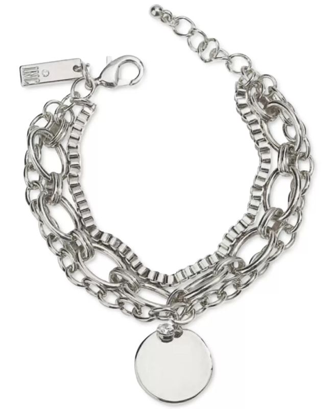 Photo 1 of Inc International Concepts Crystal & Disc Charm Multi-Chain Flex Bracelet