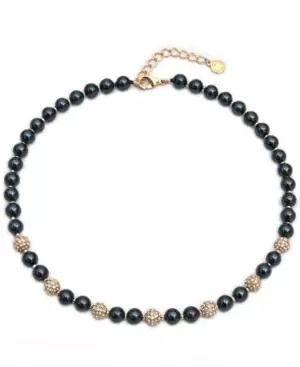 Photo 1 of Charter Club Gold-Tone Pave Fireball & Imitation Pearl Collar Necklace, 17" + 2"