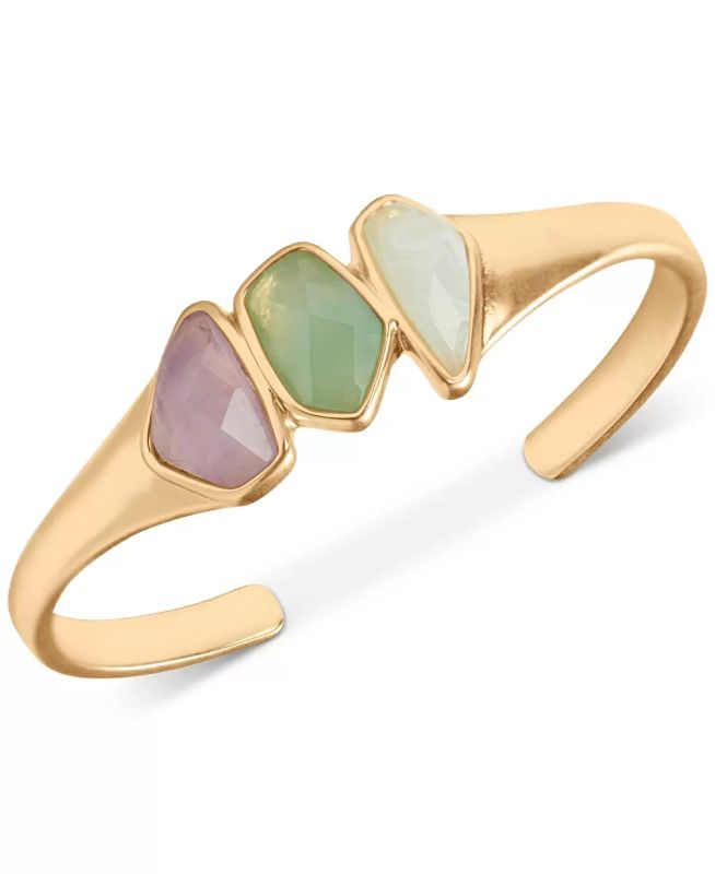 Photo 1 of Lucky Brand Gold-Tone Multi-Stone Cuff Bracelet