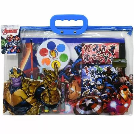 Photo 1 of Avengers 12pc Stationery In Zipper Tote Set
THE AVENGERS ACTIVITY BAG COMES WITH UNIQUE DESIGN YOUR KIDS WILL LOVE - Encourage your little ones to be creative and develop their art skills in a fun way. The Marvel Avengers Art Supply Zip Bag for kids will 
