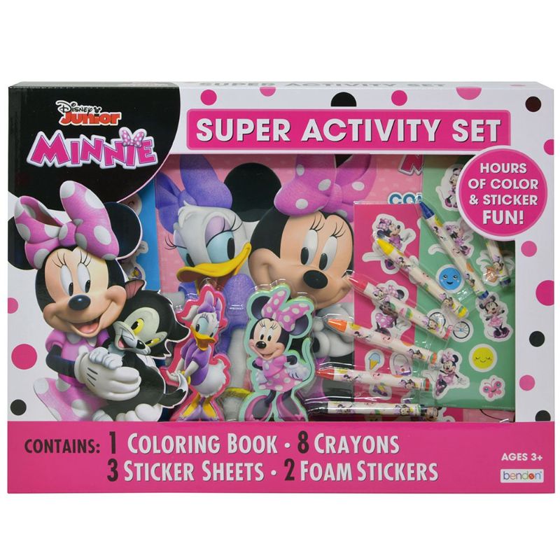 Photo 1 of DISNEY MINNIE MOUSE SUPER ACTIVITY SET
Contains 1 coloring book, 8 crayons, 3 sticker sheets and 2 foam stickers