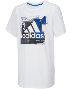 Photo 1 of Size 4 Adidas Little Boys Logo-Print Cotton T-Shirt 