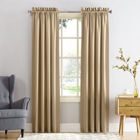 Photo 1 of Sun Zero Kylee Energy Efficient Room Darkening Rod Pocket Curtain Panel 54 X 63 Taupe