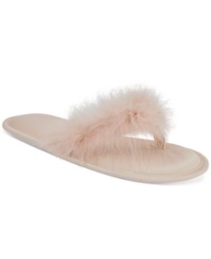 Photo 1 of SIZE 7-8 Inc International Concepts Women's Marabou Thong Slippers, Created for Macy's