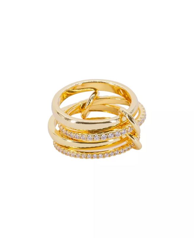 Photo 1 of SIZE 8 OMA THE LABEL Stackable Roseline Ring
Set in 18k Gold-Tone & Cubic Zirconia
Sizes: 8
Connected Stackable Ring