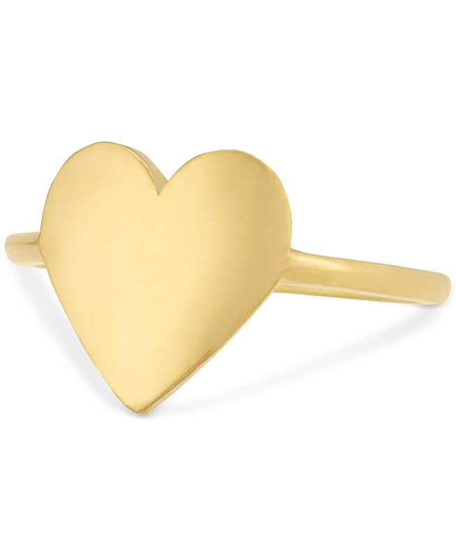 Photo 1 of SIZE 7 Sarah Chloe Heart Signet Stacking Ring in 14k Gold-Plated Sterling Silver