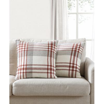 Photo 1 of Lacourte Rania Grey Plaid 2 Pack Decorative Pillows, 20" X 20"