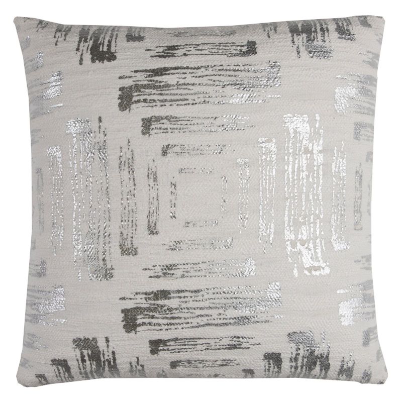 Photo 1 of Rizzy Home Decorative Poly Filled Throw Pillow Abstract Stripes 20"X20" Silver