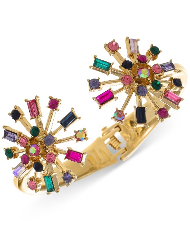 Photo 1 of Inc International Concepts Gold-Tone Multicolor Crystal Starburst Cuff Bracelet, Created for Macy's