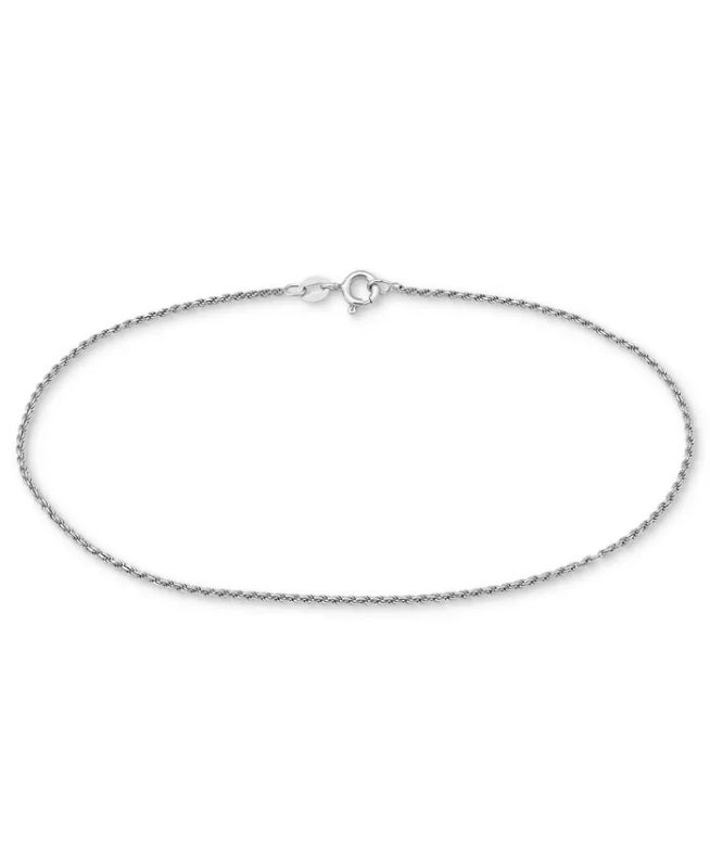 Photo 1 of GIANI BERNINI Twist Rope Ankle Bracelet in Sterling Silver, also available in Sterling Silver, Created for Macy's (8")