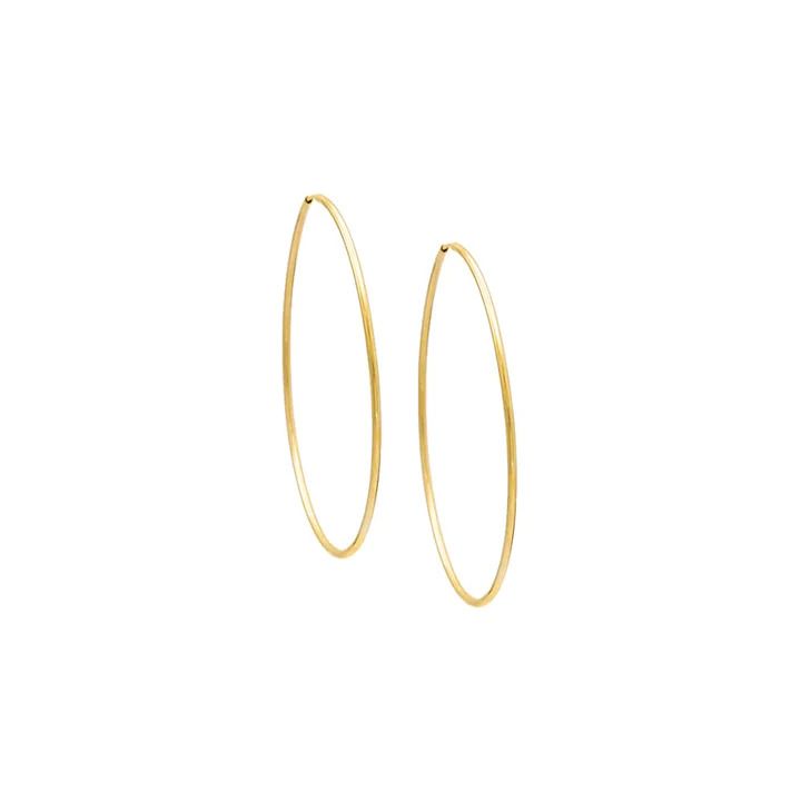 Photo 1 of ADINAS JEWELS ENDLESS HOOP EARRINGS STERLING SILVER 14K GOLD PLATED