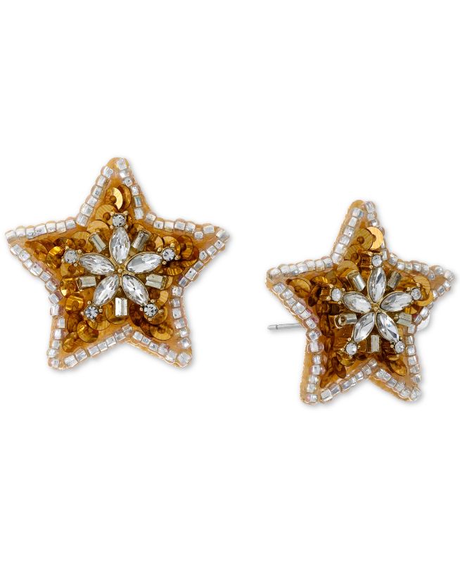 Photo 1 of Inc International Concepts Gold-Tone Gold Embellished Star Button Earrings, Created for Macy's