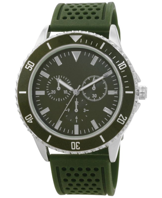 Photo 1 of INC International Concepts Men's Green Rubber Strap Watch 47mm,