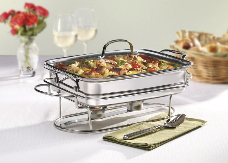 Photo 1 of Cuisinart 7BSRT-31 Classic Entertaining Collection 12-Inch, 5-Quart Stainless Rectangular Buffet Server, Silver Buffet Server 12-Inch