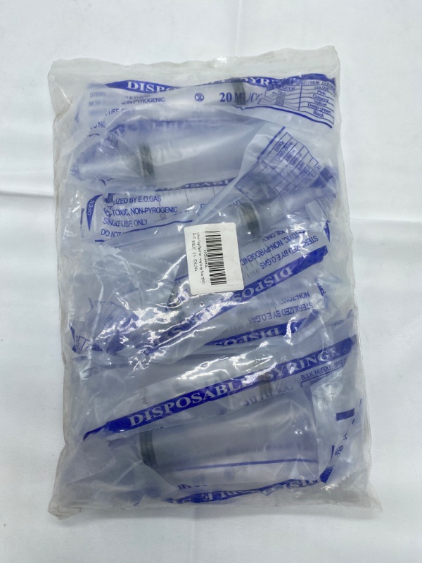 Photo 6 of 10 Pack 20ml/cc Plastic Syringe Large Syringes Tools Catheter Tip Individually Sealed with Measurement for Scientific Labs, Measuring Liquids, Feeding Pets, Medical Student, Oil or Glue Applicator New