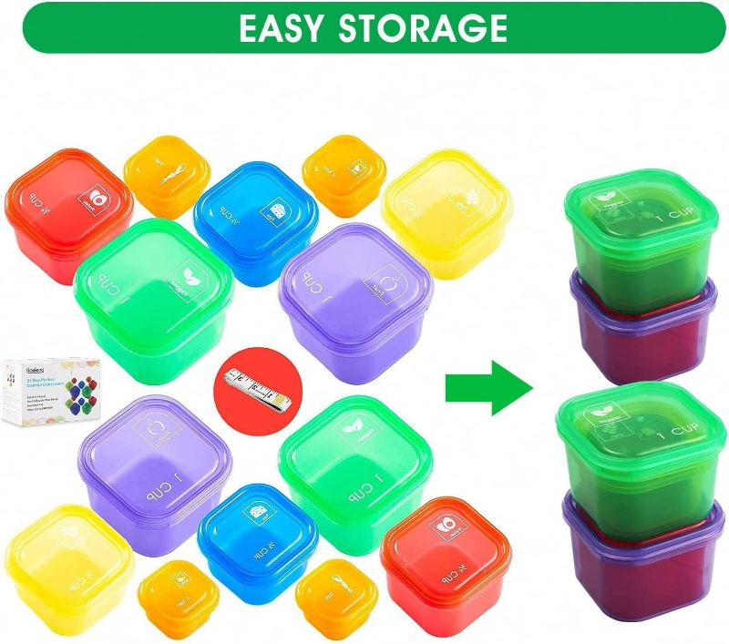 Photo 2 of Portion Control containers for weight loss Multi Color (14 Piece) New