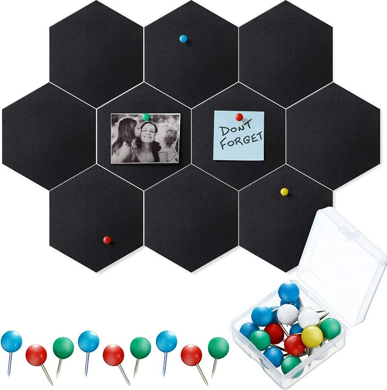 Photo 1 of 10 Packs Pin Board Hexagon Felt Board Tiles Bulletin Board Memo Board  NEW 